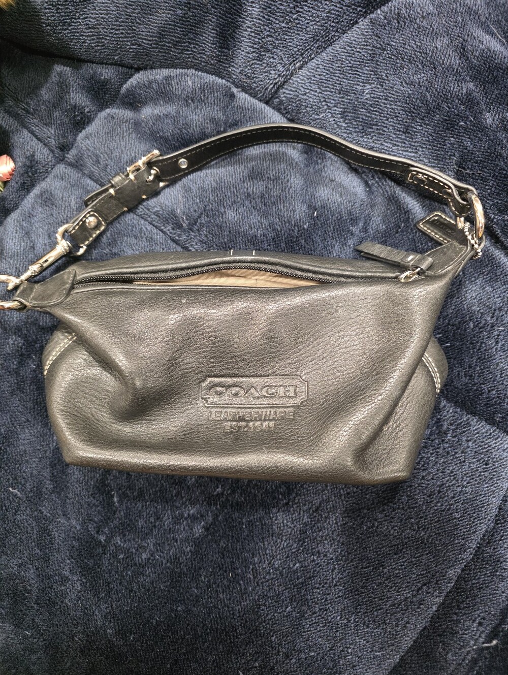 Coach Black Pebbled Leather Shoulder Bag
